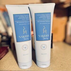 Lot of 2 Nakery Beauty Eczema Relief Soothing Face & Body Treatment Cream 10oz